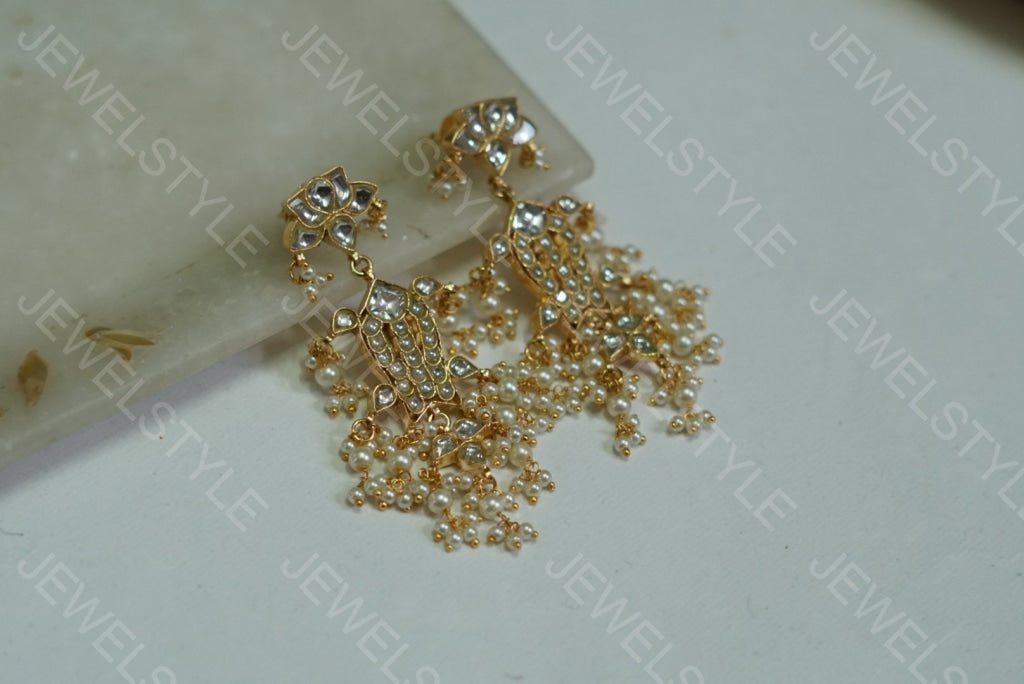 Kundan fish earrings(PREORDER) 1-1066 - JEWELSTYLE