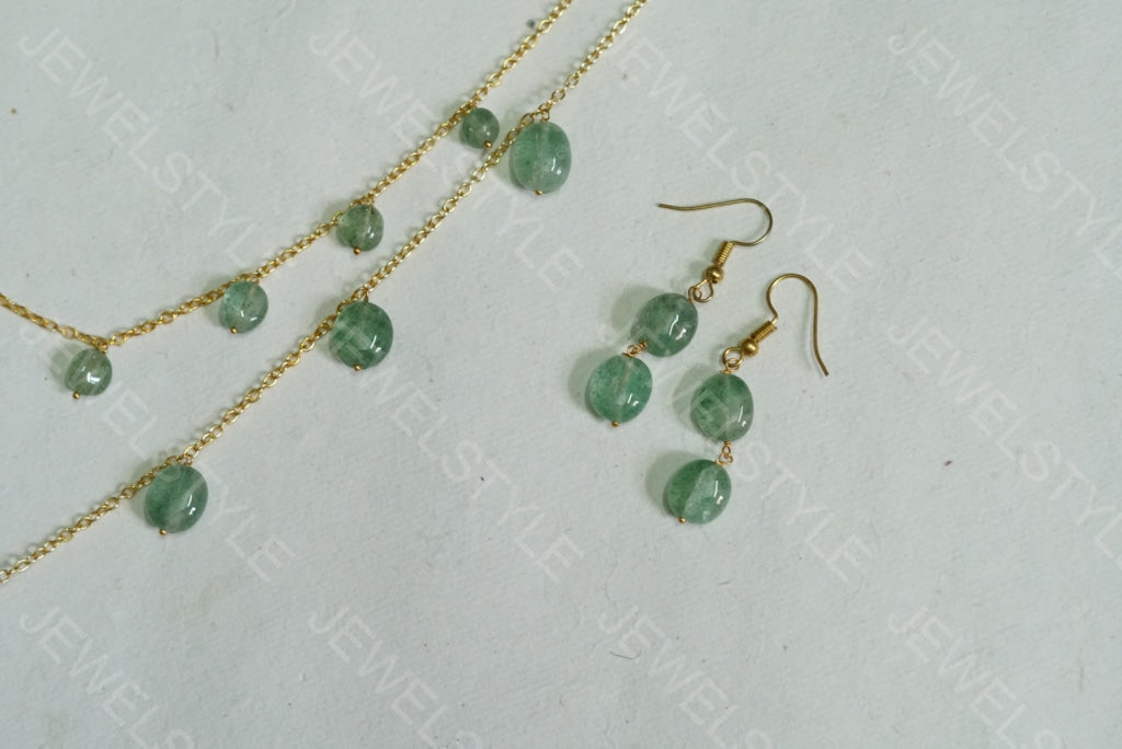 Light green Necklace set  (4-3364) - JEWELSTYLE