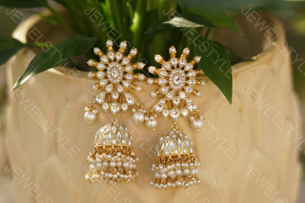 Kundan  Jhumki(Preorder) 1-1021-c - JEWELSTYLE