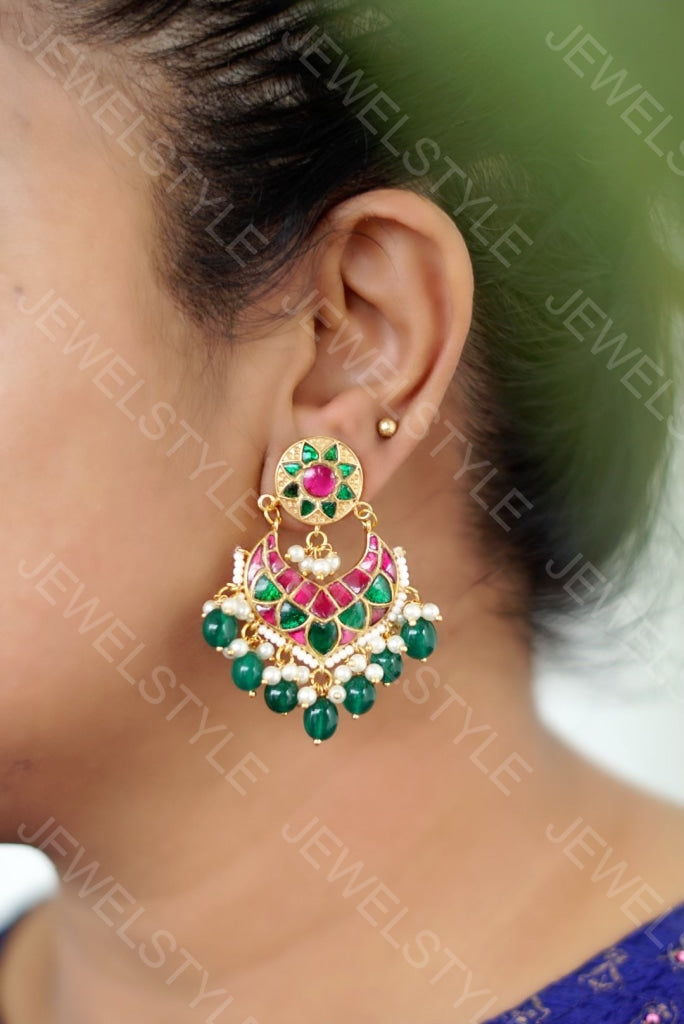 Kundan Chandbali (Preorder) 1-781 - JEWELSTYLE
