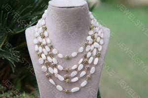 Rose quartz Beads Necklace (4-4944)(F)