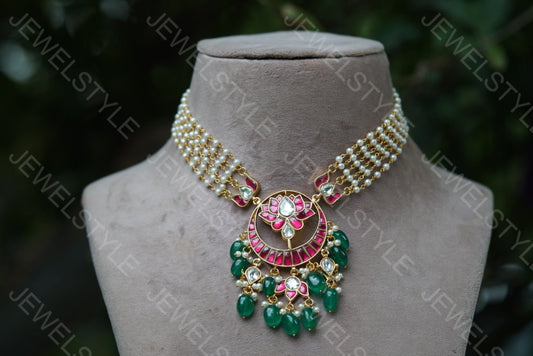 Kundan necklace (4-4435)(R)(PREORDER) - JEWELSTYLE