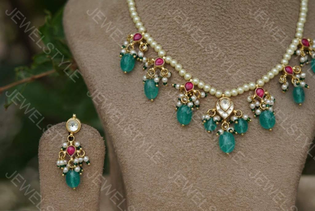 Kundan necklace set(Preorder) 4-1364 - JEWELSTYLE