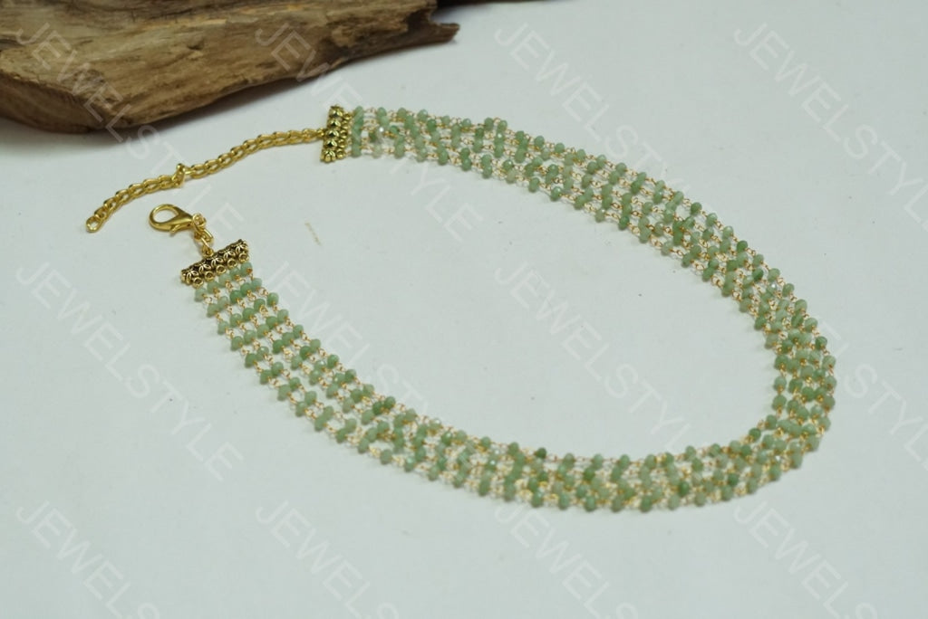 Green beads necklace( Preorder) 4-1417(N) - JEWELSTYLE
