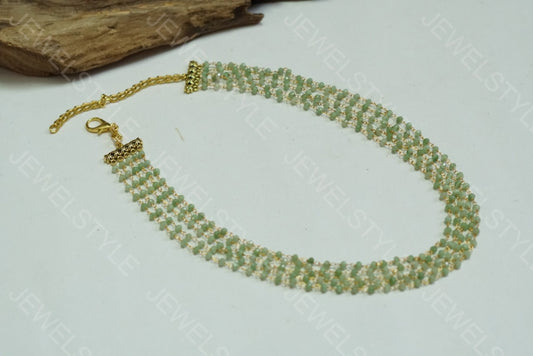 Green beads necklace( Preorder) 4-1417(N) - JEWELSTYLE