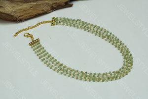 Green beads necklace( Preorder) 4-1417(N)