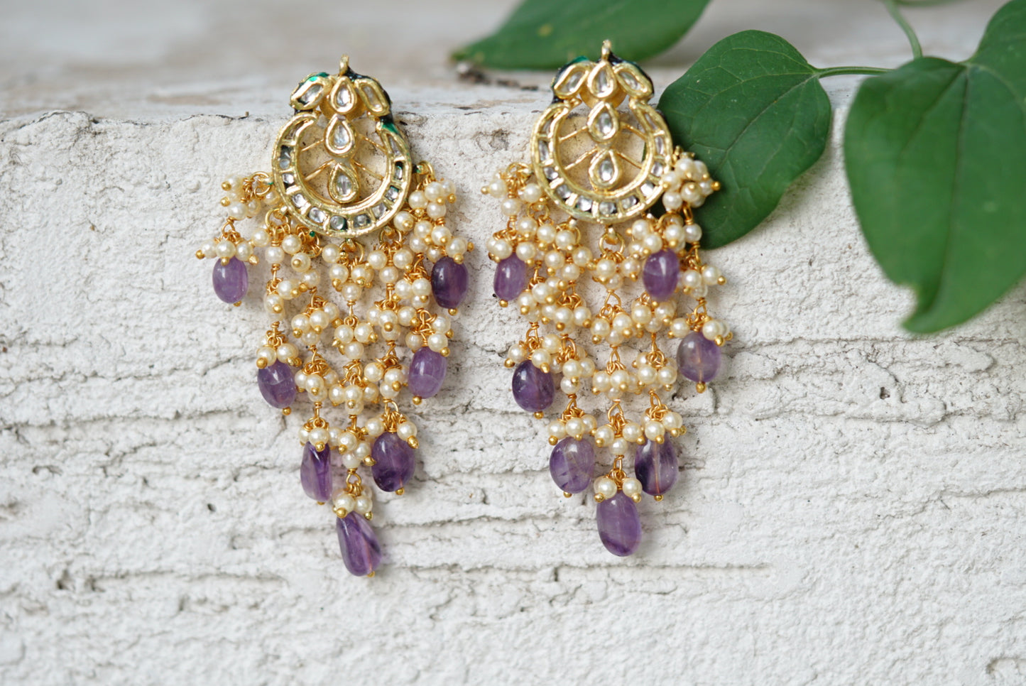 Kundan earrings (1-2738)(N)