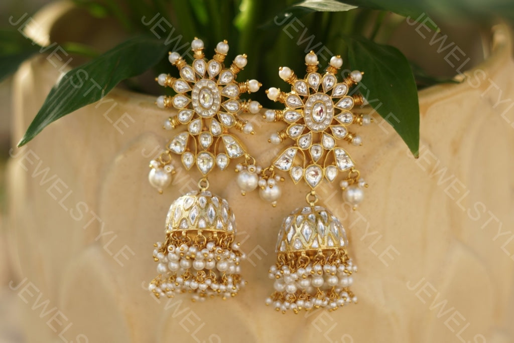 Kundan  Jhumki(Preorder) 1-1021-c - JEWELSTYLE