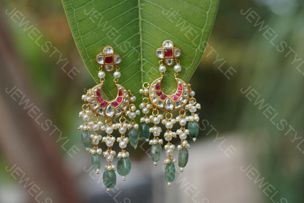 Kundan Earrings  (1-1508)(PREORDER) - JEWELSTYLE