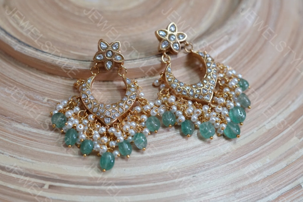 Kundan Earrings (1-2521)(R)(PREORDER)
