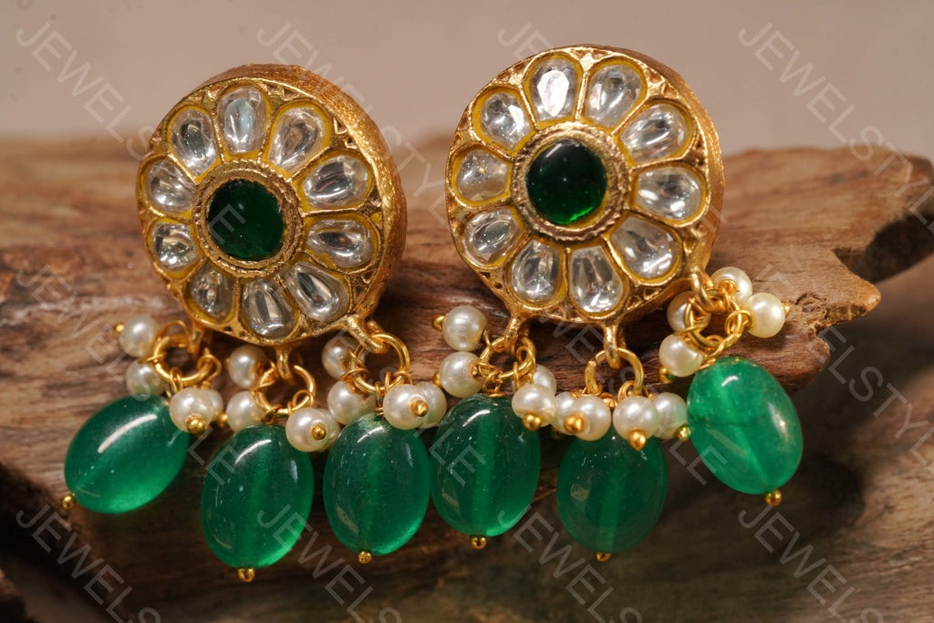 Kundan earring (1-2444)(R)(PREORDER) - JEWELSTYLE