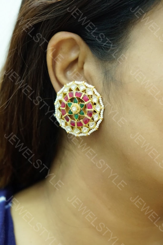 ROUND Kundan studs(1-901)(R)(PREORDER) - JEWELSTYLE