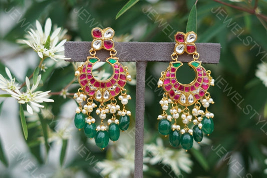 Kundan Earrings (1-1586) (PREORDER) - JEWELSTYLE