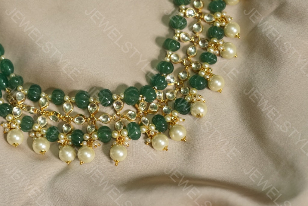 Kundan Beads Necklace (4-3691) - JEWELSTYLE
