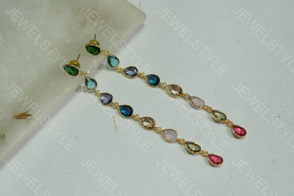 Light weighted Stone earrings  (1-1239) - JEWELSTYLE
