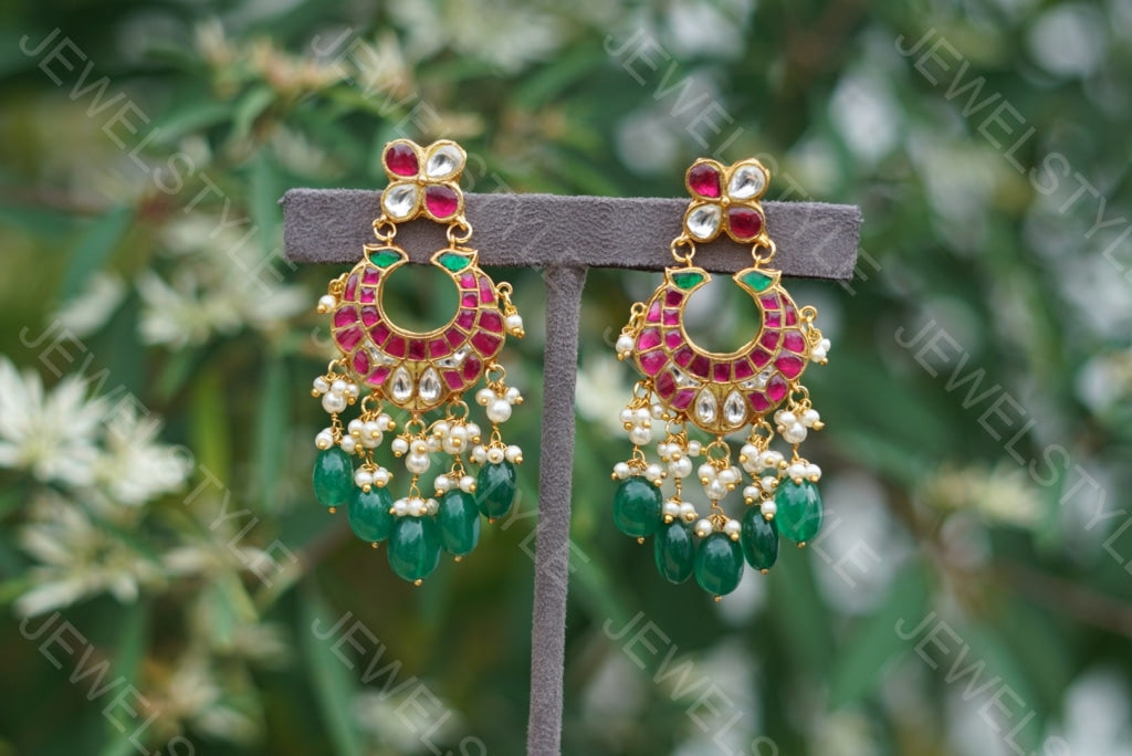 Kundan Earrings (1-1586) (PREORDER) - JEWELSTYLE