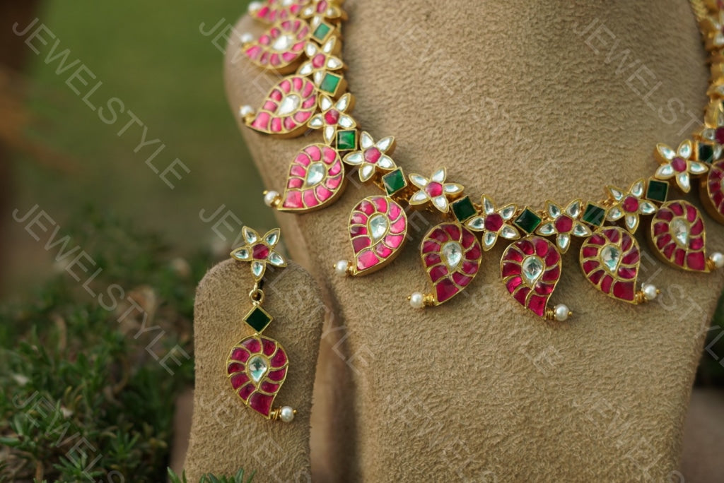 Mango Kundan necklace set(Preorder) 4-1138 - JEWELSTYLE