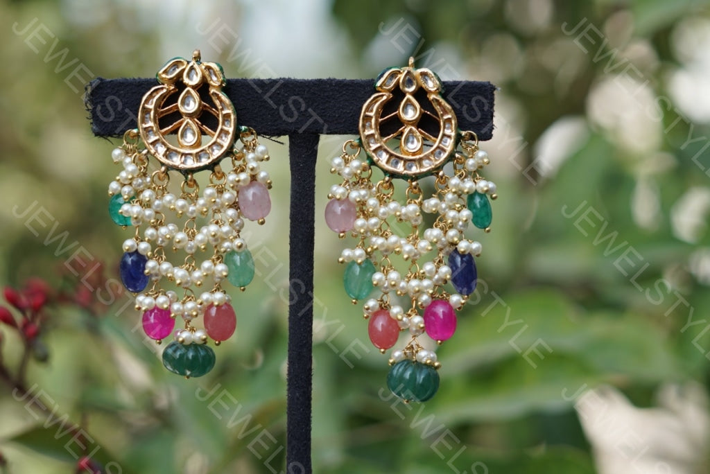 Kundan Earrings (1-1556) - JEWELSTYLE