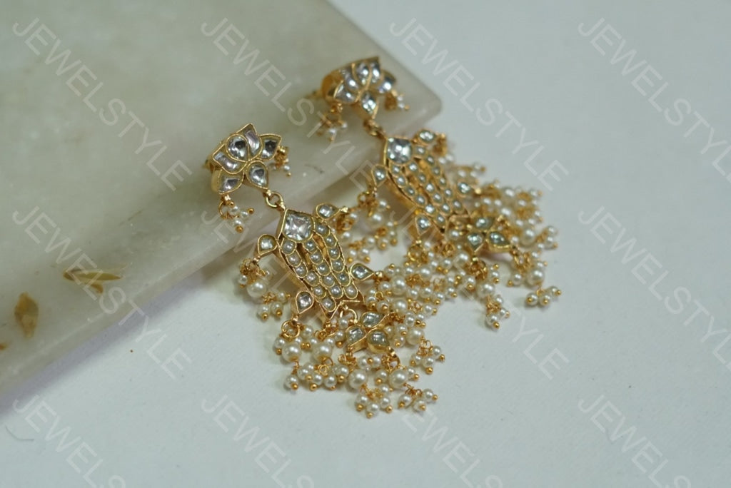 Kundan fish earrings(PREORDER) 1-1066 - JEWELSTYLE