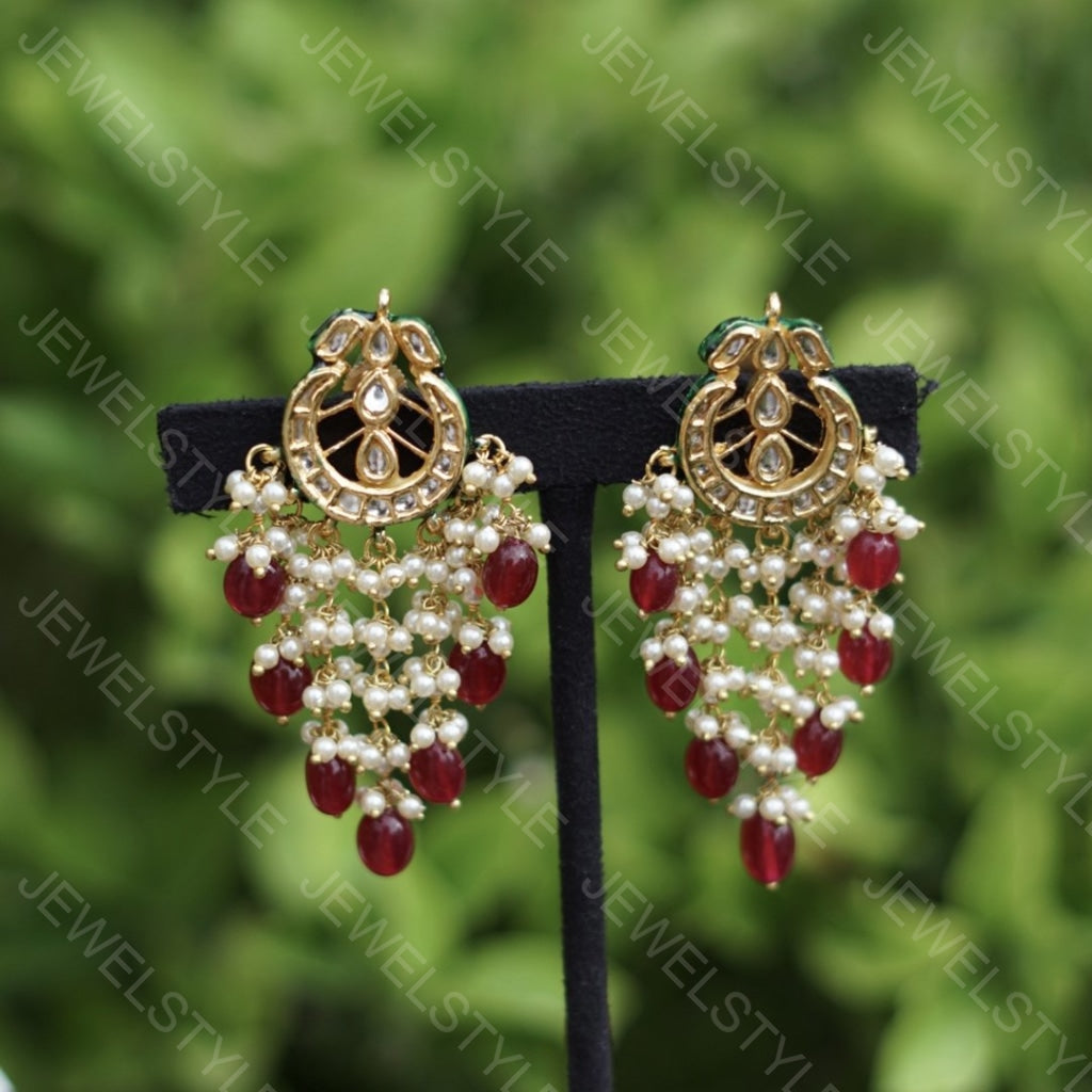 Kundan earrings(1-1260) - JEWELSTYLE
