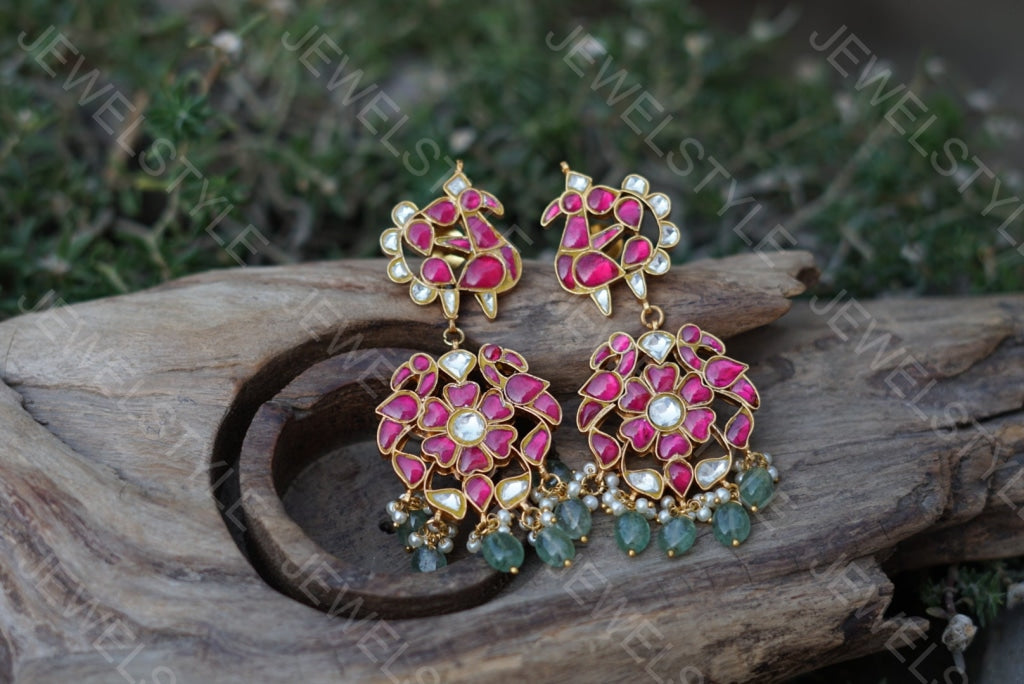 Kundan Earrings (1-1501)(PREORDER) - JEWELSTYLE