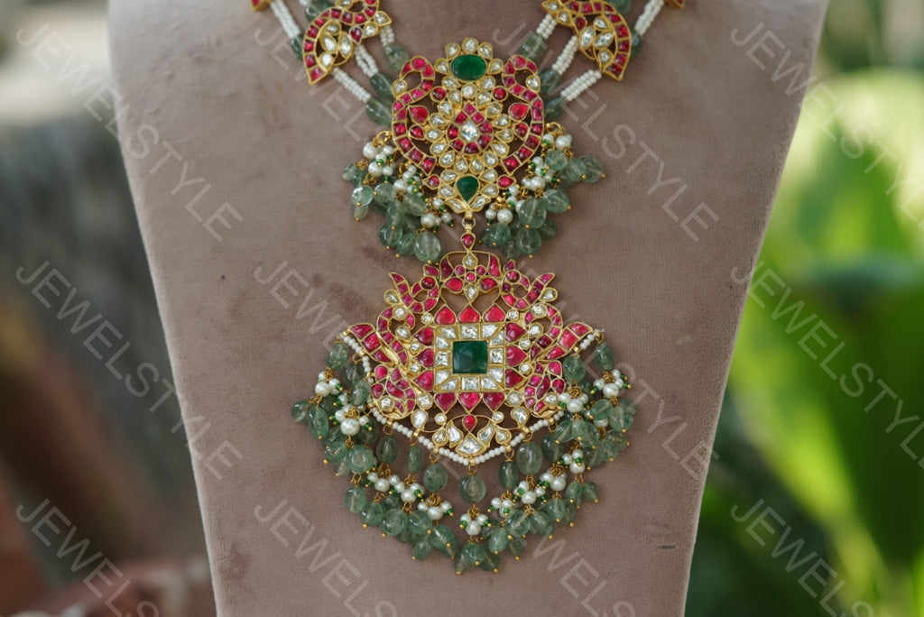 Kundan pendant Necklace (4-4047)(R)( PREORDER)