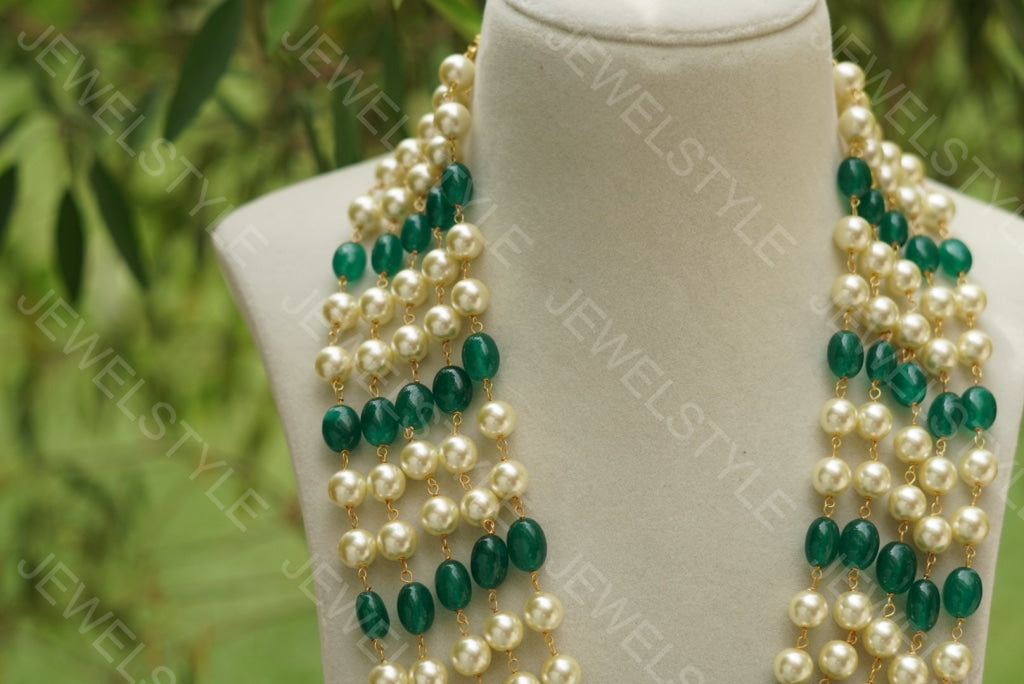 Green beads necklace - JEWELSTYLE