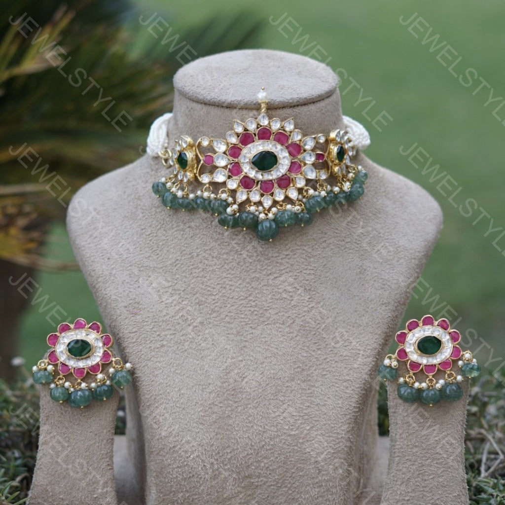 Kundan Choker set(Preorder) 4-817 - JEWELSTYLE