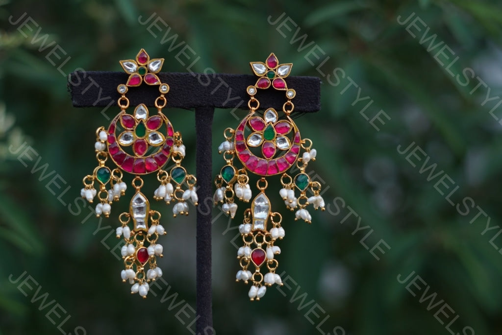 Kundan Earrings  (1-1514)(PREORDER) - JEWELSTYLE