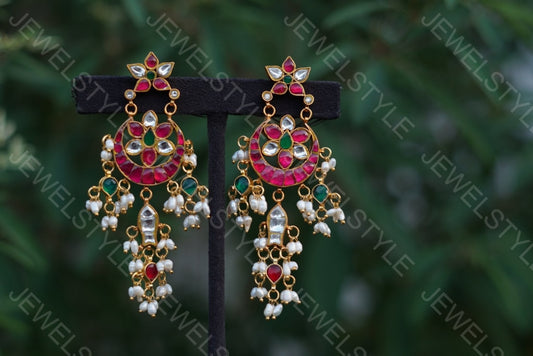 Kundan Earrings  (1-1514)(PREORDER) - JEWELSTYLE