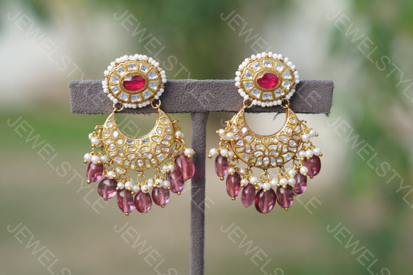 Kundan Chandbali Earring (1-1713-1)(PREORDER)