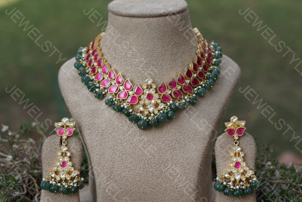 Kundan necklace set (Preorder) 4-920 - JEWELSTYLE