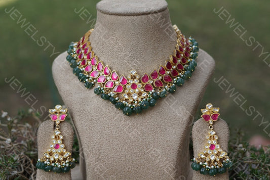 Kundan necklace set (Preorder) 4-920 - JEWELSTYLE