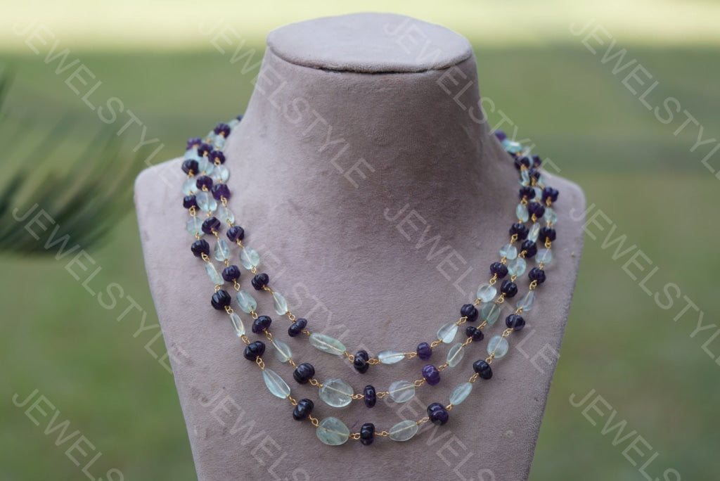 Amethyst beads Necklace (4-4641)(OFFER PIECE)(N)