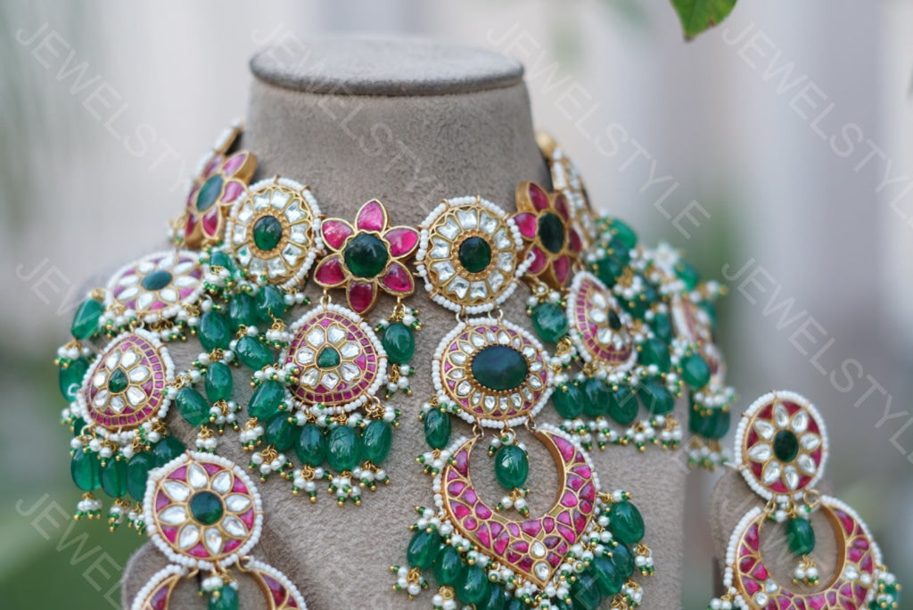 Kundan necklace set (4-3331) (PREORDER)