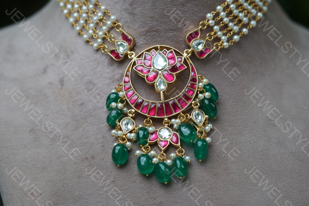 Kundan necklace (4-4435)(R)(PREORDER) - JEWELSTYLE