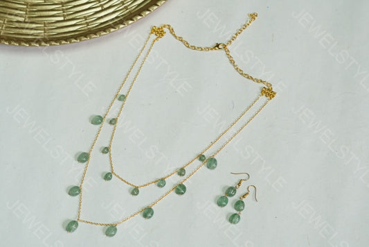 Light green Necklace set  (4-3364) - JEWELSTYLE