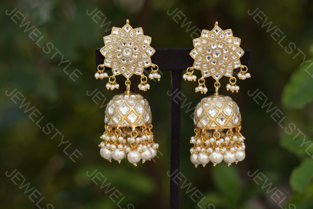 Small size Kundan jhumki (1-703)(PREORDER) - JEWELSTYLE