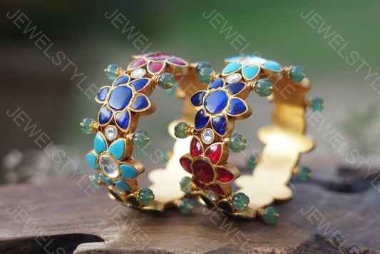 Kundan bangle in 2’6 size (3-138)(PREORDER)