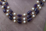 Amethyst beads Necklace (4-3108)(N)