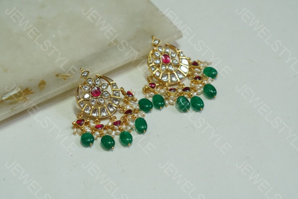 Kundan studs earring(1-1074-c)(R)(preorder) - JEWELSTYLE