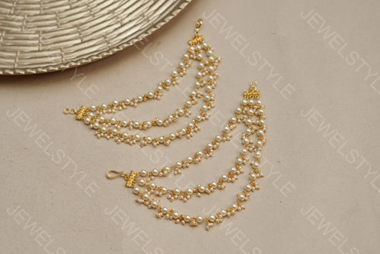 3 line Pearl EarChain (9-60)