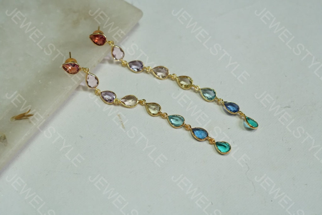Light weighted Stone earrings  (1-1239) - JEWELSTYLE