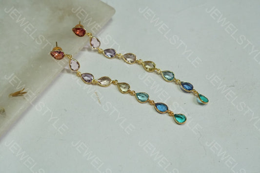 Light weighted Stone earrings  (1-1239) - JEWELSTYLE