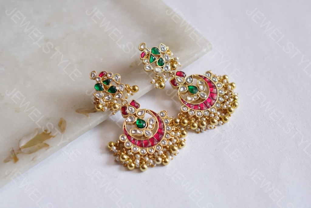 Kundan earrings (1-1129)(PREORDER) - JEWELSTYLE