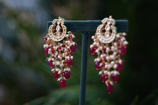 Red earrings(1-2726)(N) - JEWELSTYLE