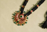 Black thread Kundan Pendant Necklace (4-3528)(PREORDER)(R)