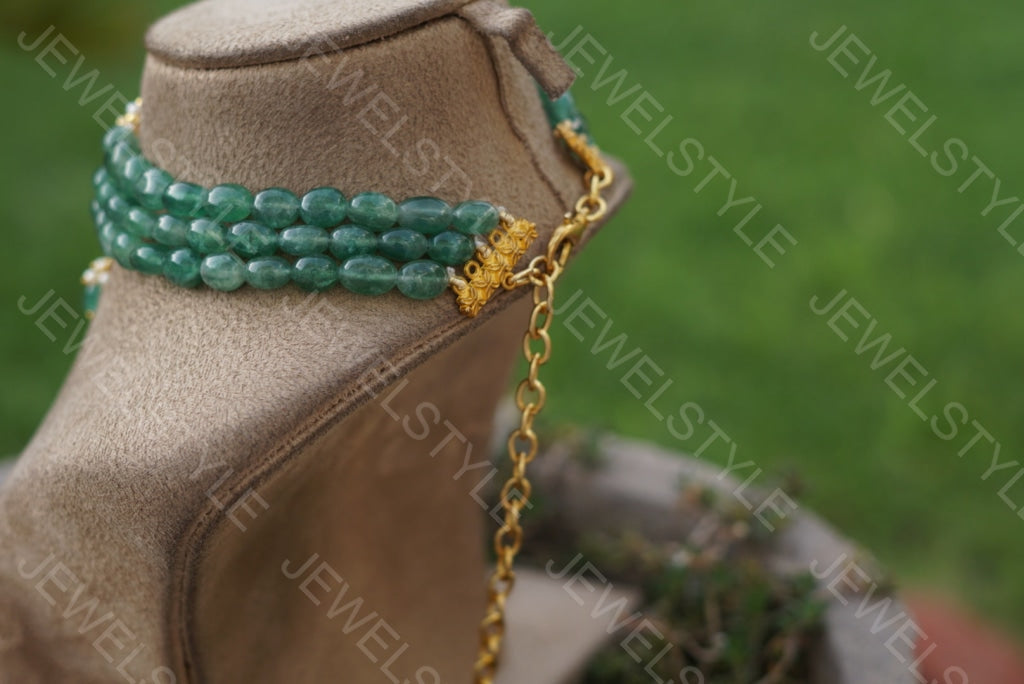 Green Chand choker  (4-3853)(N) - JEWELSTYLE