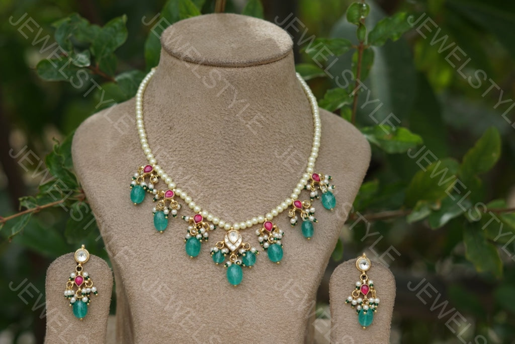 Kundan necklace set(Preorder) 4-1364 - JEWELSTYLE