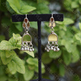 Mirror oxidised earrings  (1-1310)(ON SALE)